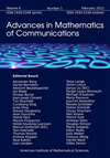 Advances in Mathematics of Communications雜志封面